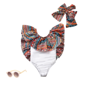 African Print Swimsuit Gift Set